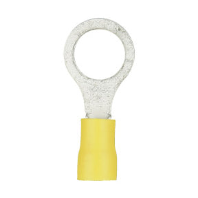 YVRT38 METRA Yellow Vinyl 3/8" Ring Terminal for 12-10 Gauge Wire (Each)