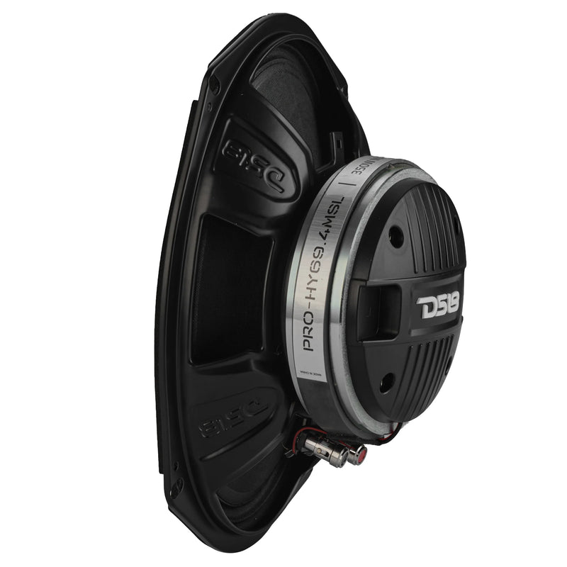 Side profile of DS18 PRO-HY69.4MSL 6x9 speaker showing 3.4-inch mounting depth
