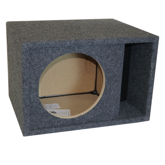 15SQVKF Charcoal Carpeted Atrend 15" Single Subwoofer Kerf-Vented Box (Unloaded Enclosure)