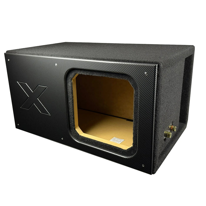 12SXK-P Black Atrend Single 12" Kicker Solo X Box w/ Custom front Plate (Unloaded Enclosure)