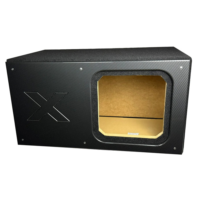 12SXK-P Black Atrend Single 12" Kicker Solo X Box w/ Custom front Plate (Unloaded Enclosure)