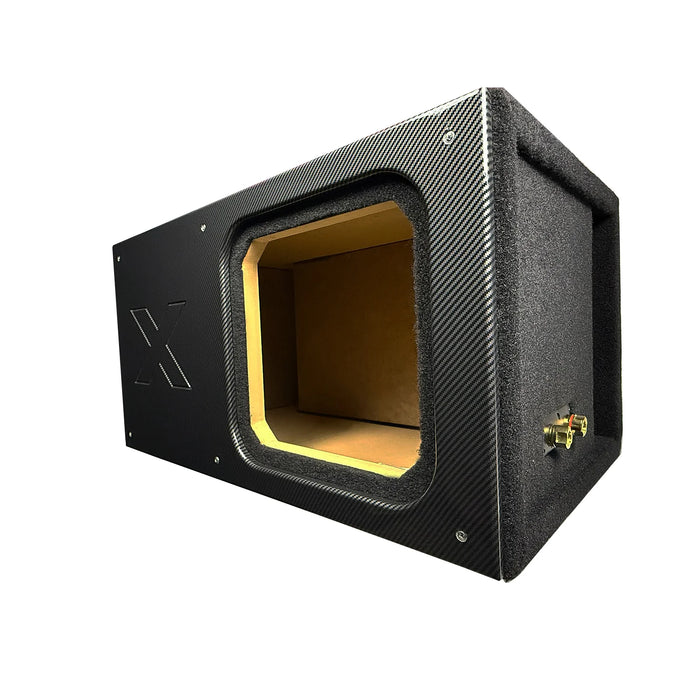 12SXK-P Black Atrend Single 12" Kicker Solo X Box w/ Custom front Plate (Unloaded Enclosure)