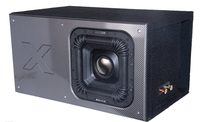 15SXK-P Black Atrend Single 15" Kicker Solo X Box w/ Custom front Plate (Unloaded Enclosure)