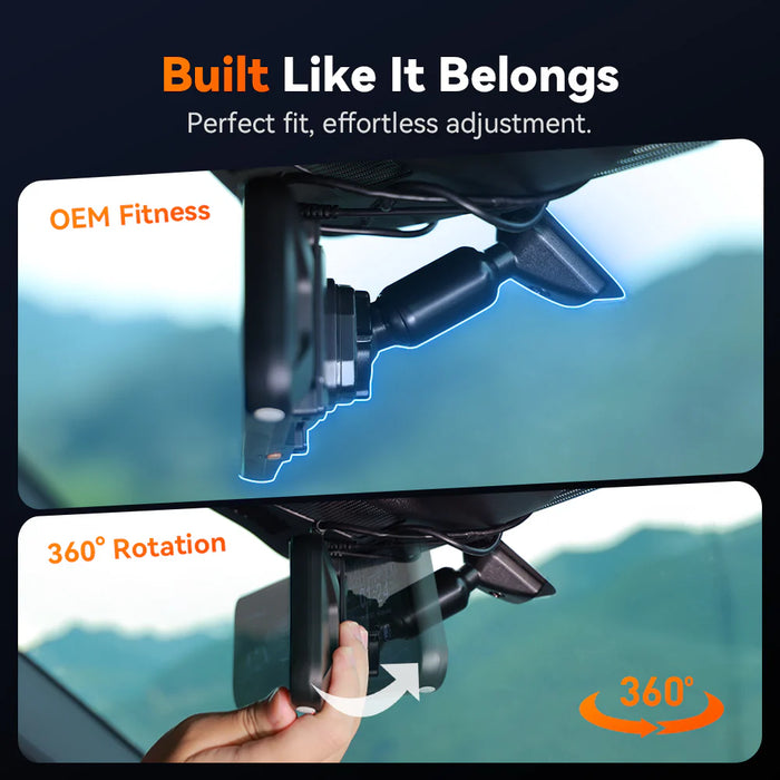 G900TriPro Bumper Wolfbox 4K Sony Starvis2 12" Rear View Mirror Dash Cam Touch Screen Smart Mirror 5.8GHz WiFi 256GB SD Card with Voice Control