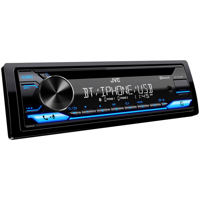 KD-TD72BT JVC Single-Din CD Player Head Unit with Bluetooth, USB, AM/FM Radio, and MP3 Player, 13-Digit LCD Dual-Line Display, Car Radio Stereo Receiver