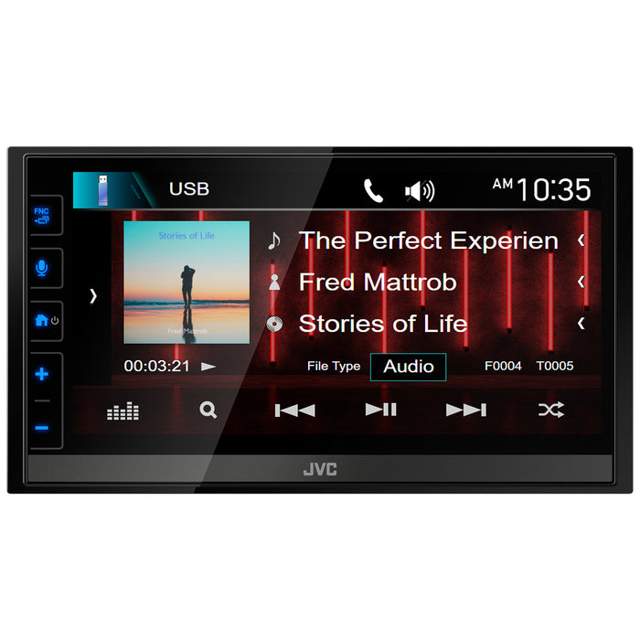 KW-M785BW JVC Digital Multimedia Receiver 6.8” Double-Din Touchscreen Head Unit with Wireless CarPlay and Wireless Android Auto, HDMI, AM/FM, Bluetooth, USB Port, iDatalink Maestro, SiriusXM Ready, Car Radio