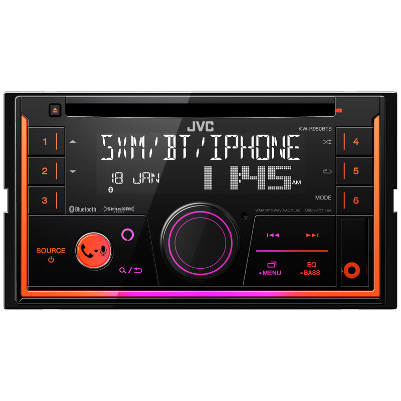 KW-R950BTS JVC Double-Din CD Player Head Unit AM/FM, Bluetooth, USB Port, SiriusXM Ready, Car Radio