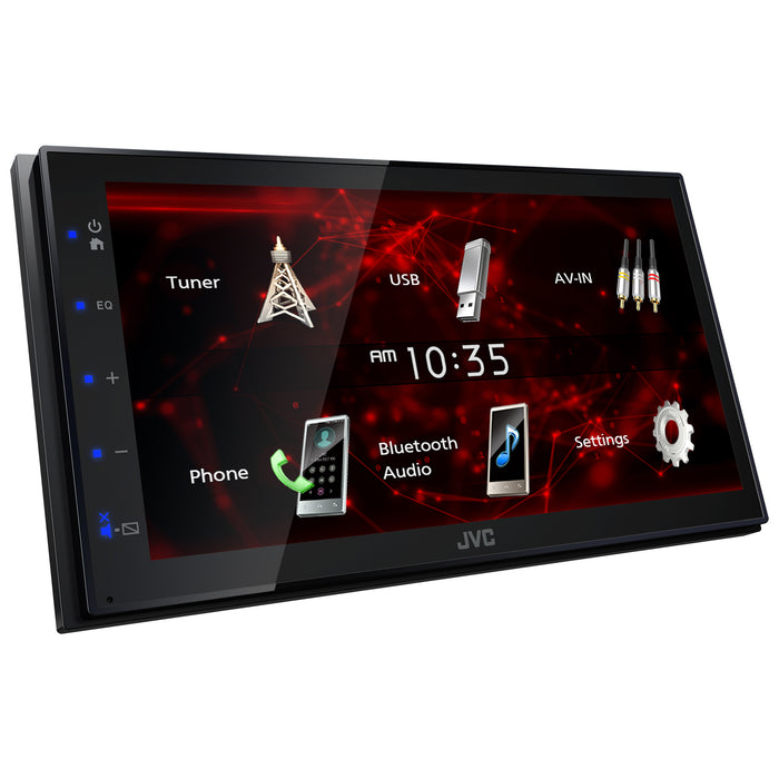 KW-M180BT JVC Digital Multimedia Receiver 6.75” Double-Din Touchscreen Shallow Chassis Head Unit with AM/FM, Bluetooth, USB Port, Fast Bootup Car Radio