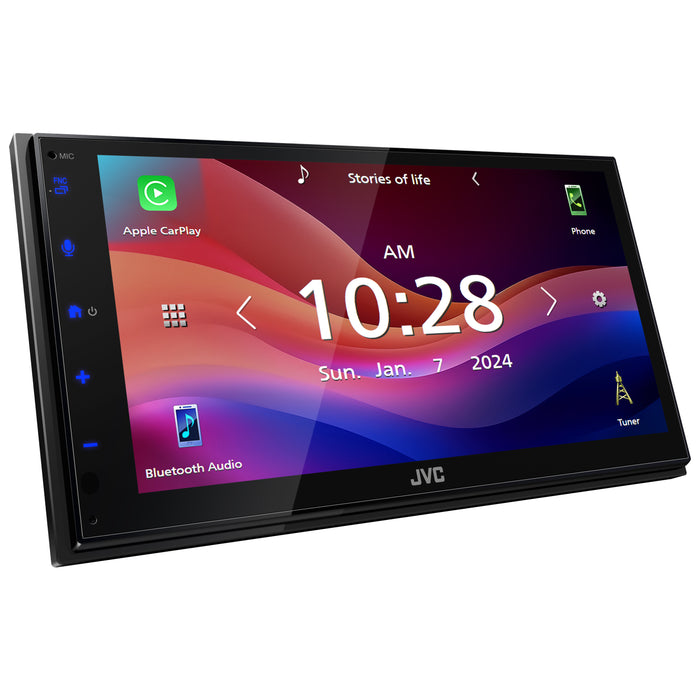 KW-M590BT JVC Digital Multimedia Receiver 6.8” Double-Din Touchscreen Head Unit with CarPlay and Android Auto, AM/FM, Bluetooth, USB Port, Car Radio