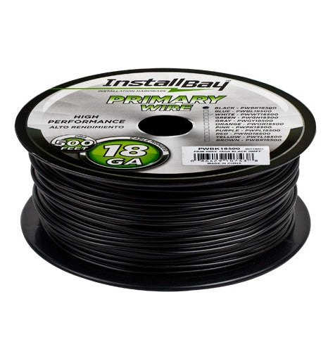 PWBK18500 METRA 18 Gauge All Copper Primary Wire Black Coil - 500Ft