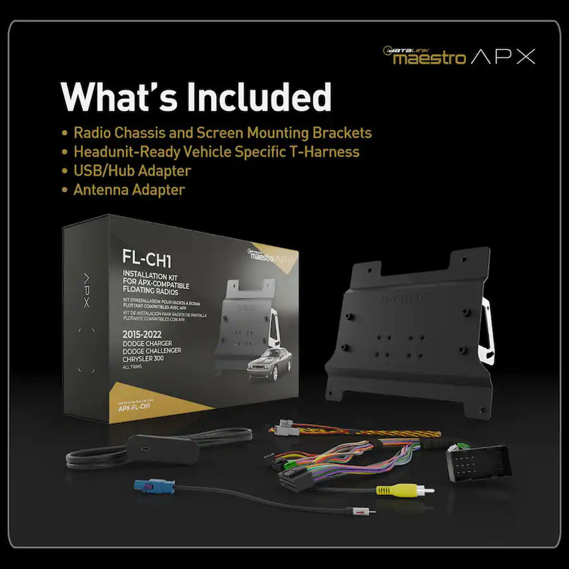 APX-FL-CH1 iDatalink Maestro Dash & Wiring Installation Kit for APX Floating Radio | 2015-2023 Chrysler & Dodge Vehicles
