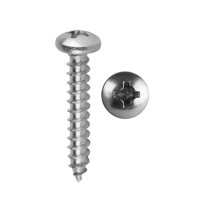 SSPH81 Phillips Pan Head Stainless Screw #8 x 1 in - Pack of 8