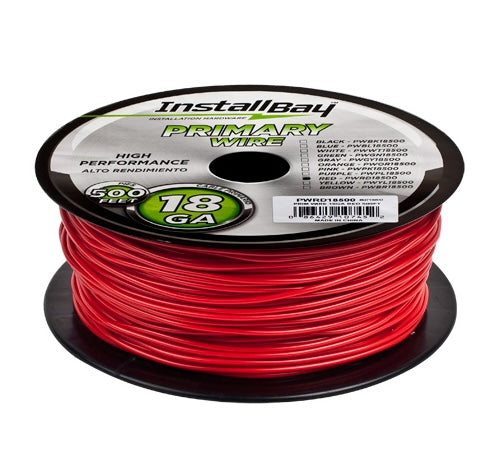 PWRD18500 METRA 18 Gauge All Copper Primary Wire Red Coil - 500Ft