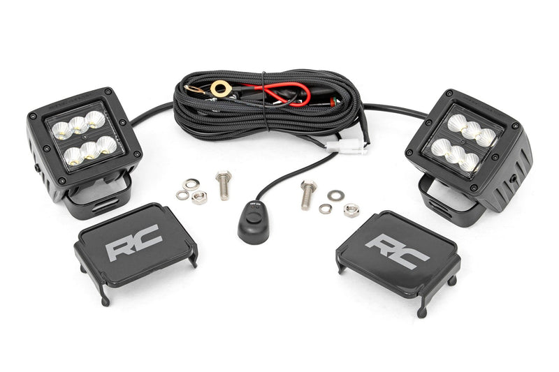 70133BL Rough Country 2" Square Cree LED Light Pods (Black Series)