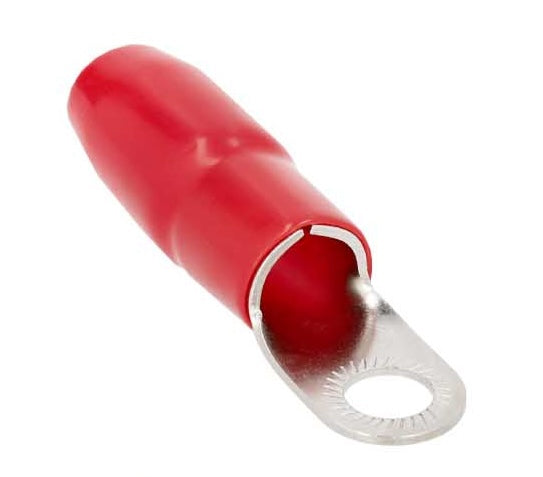 V8-RTN3 METRA V8 Series Red or Black 3/8" Nickel Plated Ring Terminal for 1/0 Gauge Wire (Each)