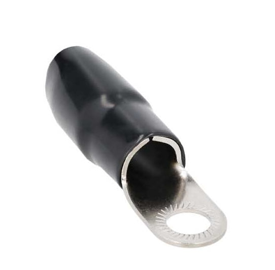 V8-RTN3 METRA V8 Series Red or Black 3/8" Nickel Plated Ring Terminal for 1/0 Gauge Wire (Each)