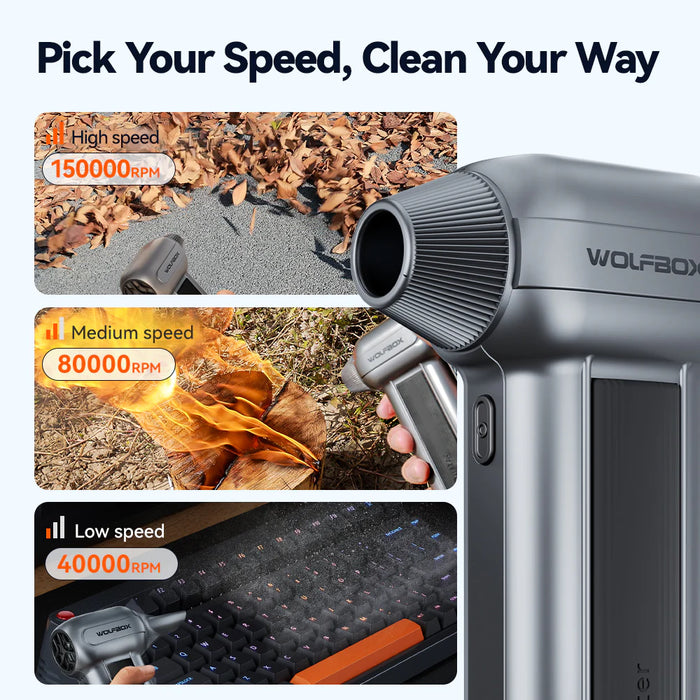 Super-Power-Turbofan-1 Wolfbox Compressed Air Duster - Super Power Electric Air Duster 150,000 RPM 185MPH 70CFM 6000mAh USB-C Rechargeable