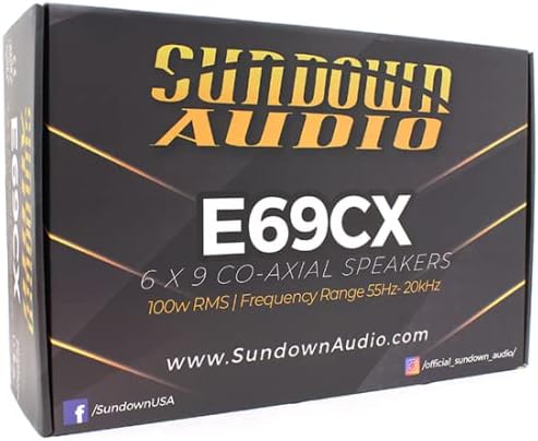 S-E69CX Sundown Audio E-69CX 6x9" inch Coaxial 2-Way Speakers+Built-in Tweeters 100W RMS Car Audio (Pair)