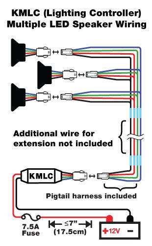 41KMLC KICKER RGB LED Light Controller for LED Lighted Speakers KM Coax and Sub - Pro Audio Center