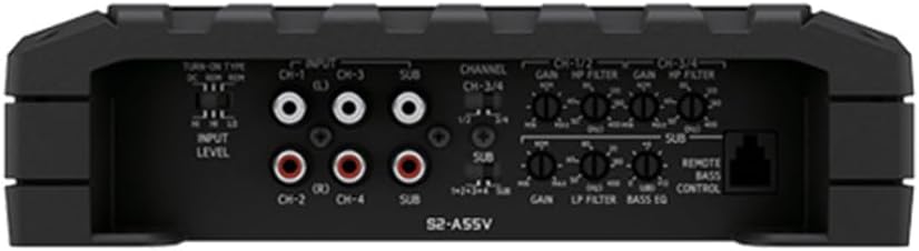 S2-A55V Alpine S-Series 5-Channel Amplifier, 40Wx4 + 200Wx1 at 4-Ohm, 60Wx4 + 300Wx1 at 2-Ohm 5ch Car Audio Amplifier