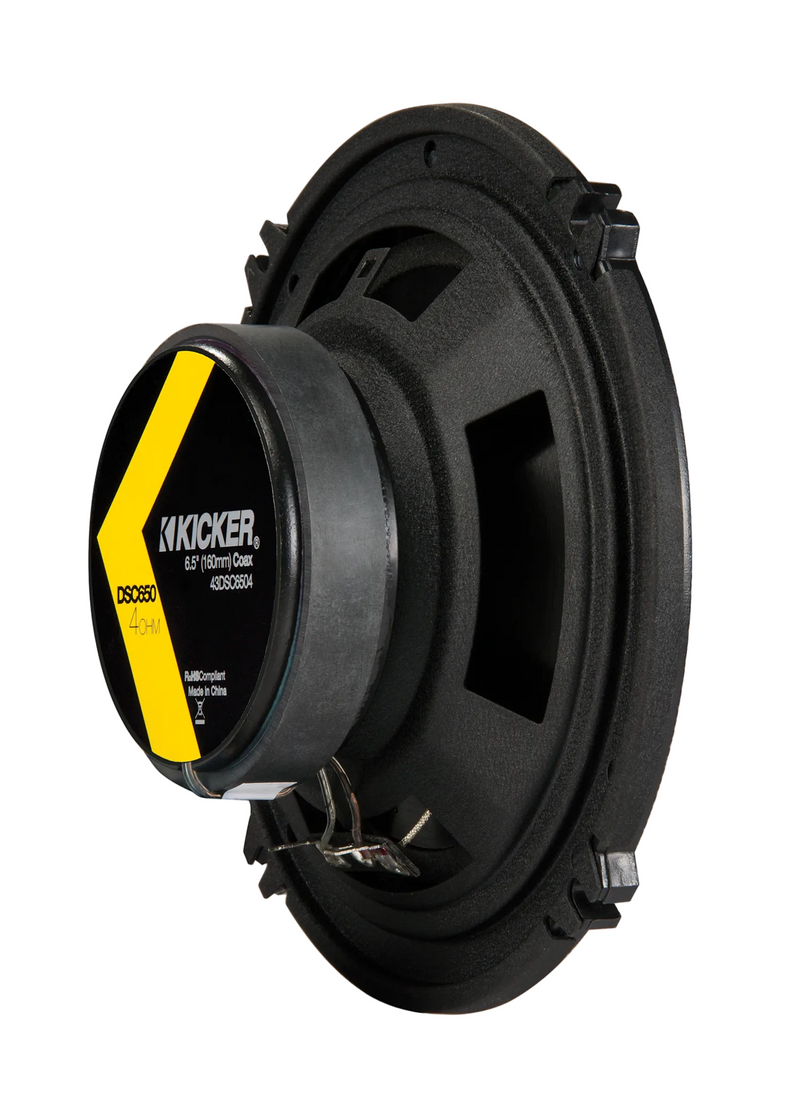 43DSC6504 KICKER DS Series 6.5" Coaxial 2 Way Speakers Factory Upgrade 60W RMS 240W Peak 4 Ohm Car Audio (Pair)