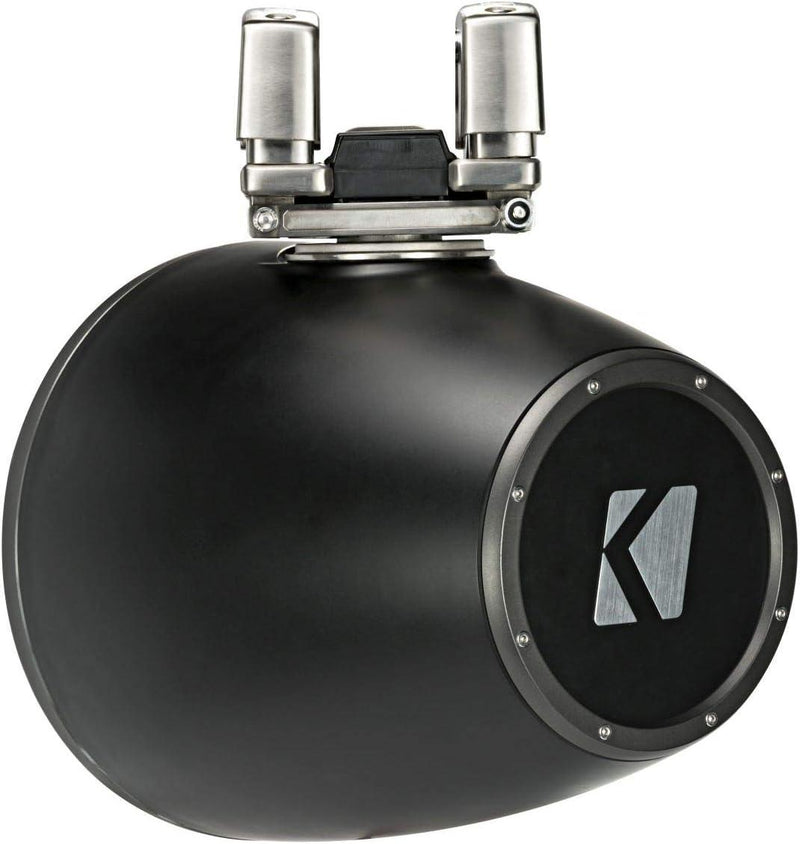 44KMTC114 KICKER KMTC11 11" Charcoal Marine Wakeboard Tower Speakers System Horn Loaded Compression Driver LED Lighted 4 Ohm (Pair) - Pro Audio Center