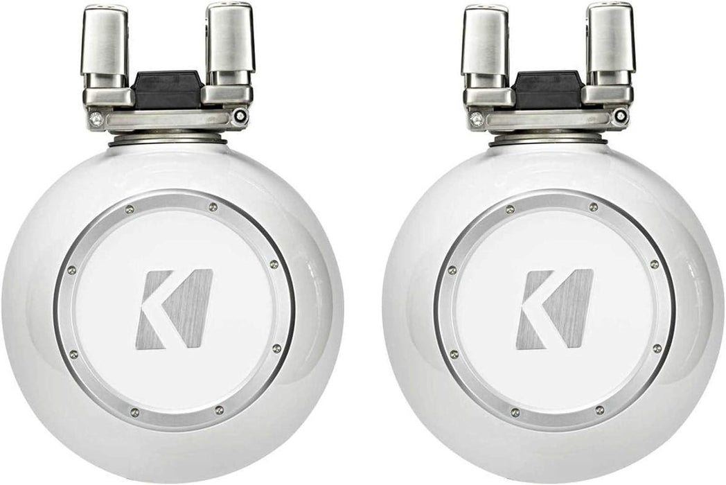 44KMTC114W KICKER KMTC11 11" White Marine Wakeboard Tower Speakers System Horn Loaded Compression Driver LED Lighted 4 Ohm (Pair) - Pro Audio Center