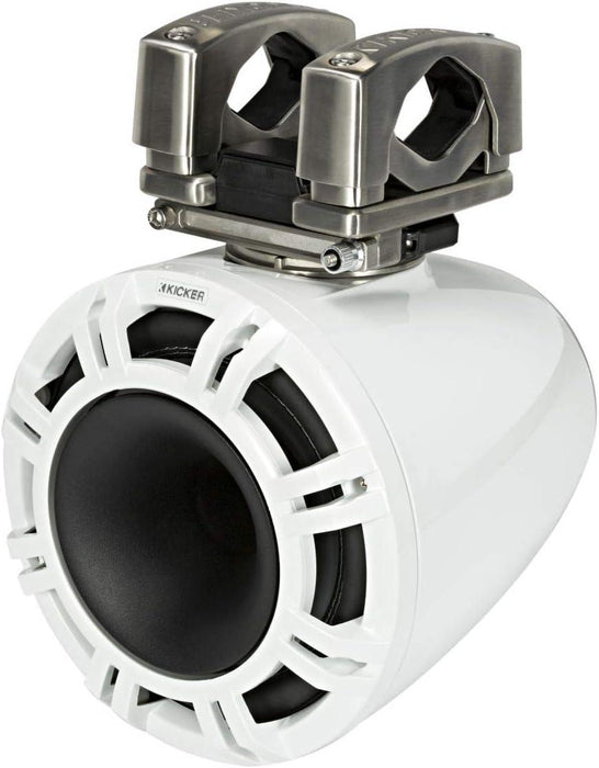 44KMTC94W KICKER KMTC9 9" White Marine Wakeboard Tower Speakers System Horn Loaded Compression Driver LED Lighted 4 Ohm (Pair) - Pro Audio Center