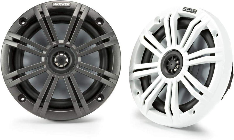 45KM654 KICKER KM Series 6.5" 6 1/2 Inch Coaxial 2 Way Marine Waterproof Speakers 65W RMS 4 Ohm (Pair) - Pro Audio Center