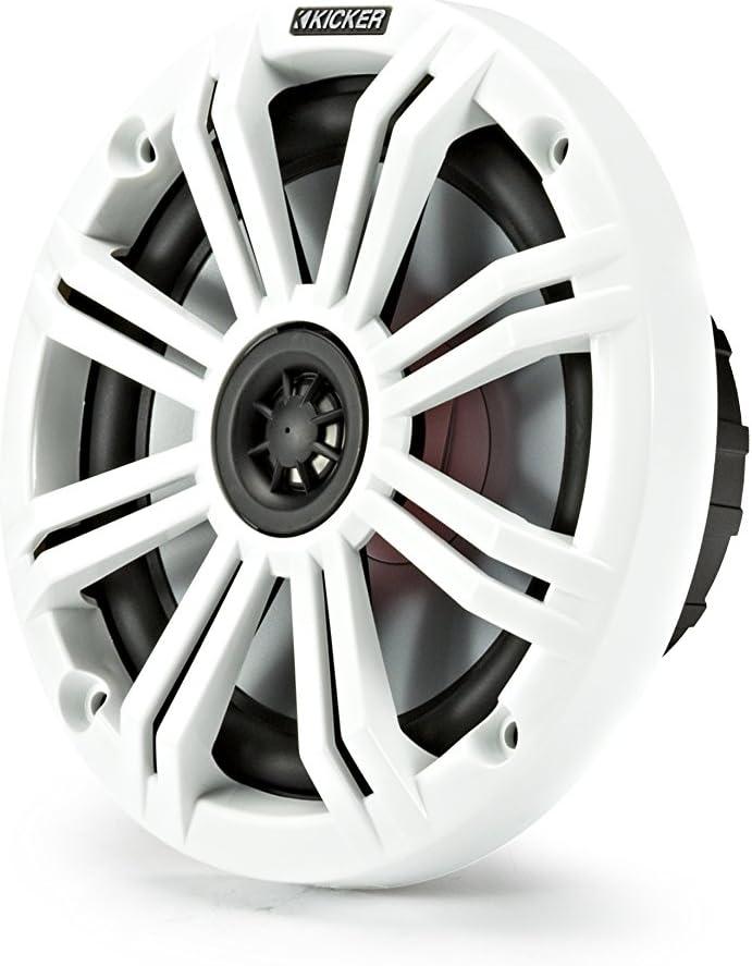 45KM654L KICKER KM Series 6.5" 6 1/2 Inch Coaxial 2 Way Marine Waterproof Speakers w/LED's 65W RMS 4 Ohm (Pair) - Pro Audio Center