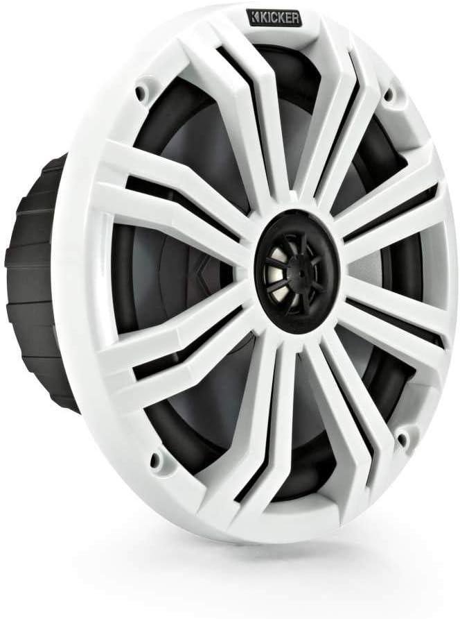 45KM84L KICKER KM Series 8" Coaxial 2 Way Marine Waterproof Speakers w/LED's KM8 150W RMS 4 Ohm (Pair) - Pro Audio Center