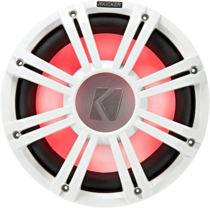 45KMG12W KICKER 12" White Grille w/ RGB LEDs for Marine KM12 + KMF12 Subwoofer Subs - Pro Audio Center