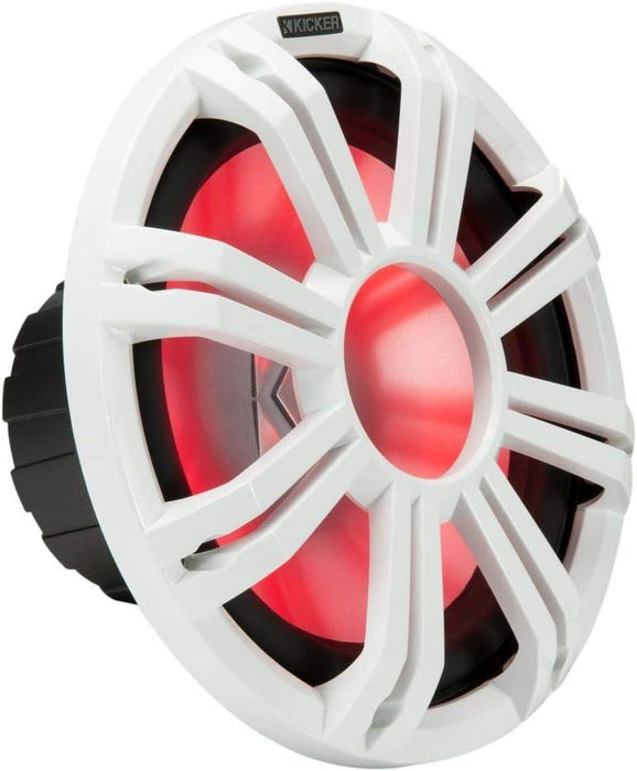 45KMG12W KICKER 12" White Grille w/ RGB LEDs for Marine KM12 + KMF12 Subwoofer Subs - Pro Audio Center