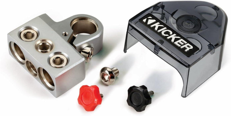 46BT4 KICKER Positive/Negative Battery Terminal with (2) 1/0-8 Gauge and (1) 4-8 Gauge Output - Pro Audio Center