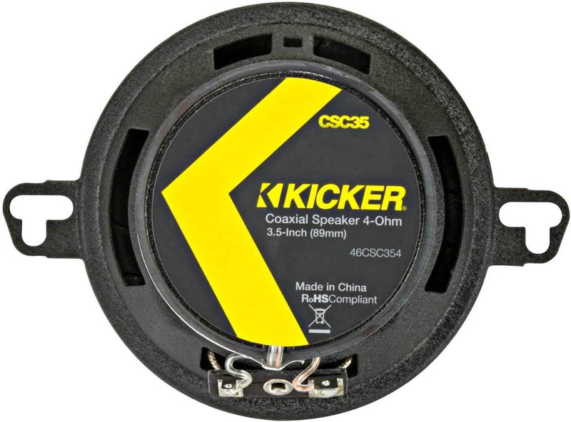 46CSC354 KICKER CS Series 3.5" Inch Coaxial 2 Way Speakers 30W RMS 90W Peak 4 Ohm Car Audio (Pair) - Pro Audio Center