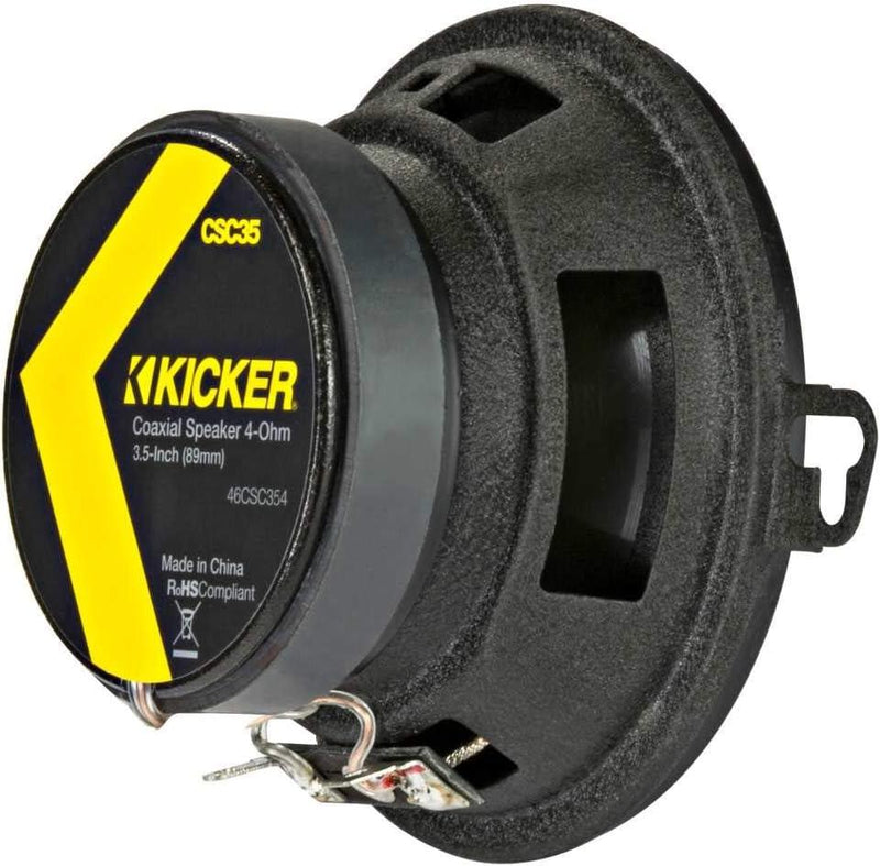 46CSC354 KICKER CS Series 3.5" Inch Coaxial 2 Way Speakers 30W RMS 90W Peak 4 Ohm Car Audio (Pair) - Pro Audio Center