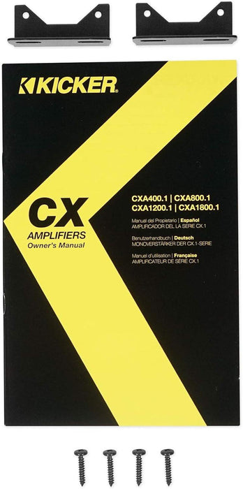 46CXA4001T KICKER CXA400.1 400 Watt RMS Mono Class D Car Audio Subwoofer Amplifier 800W Peak 1 Ohm Stable - Pro Audio Center
