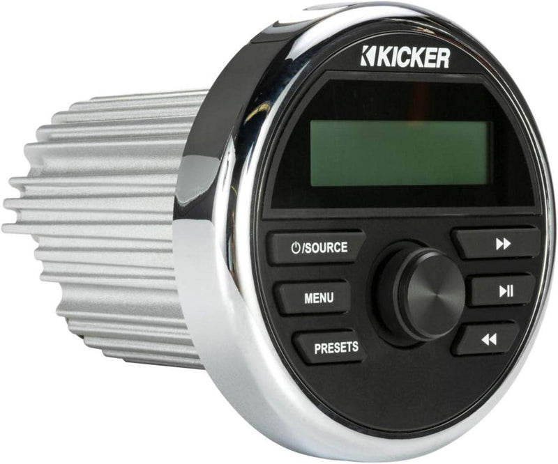 46KMC2 KICKER Marine Media Center Gauge Style Receiver w/Bluetooth/AM/FM/USB/AUX Input - Pro Audio Center