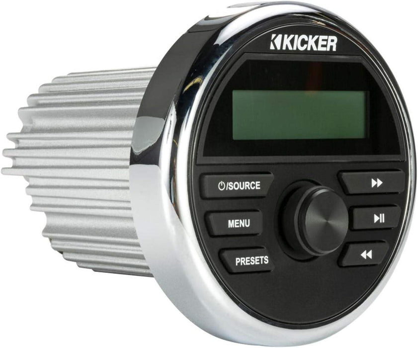 46KMC2 KICKER Marine Media Center Gauge Style Receiver w/Bluetooth/AM/FM/USB/AUX Input - Pro Audio Center
