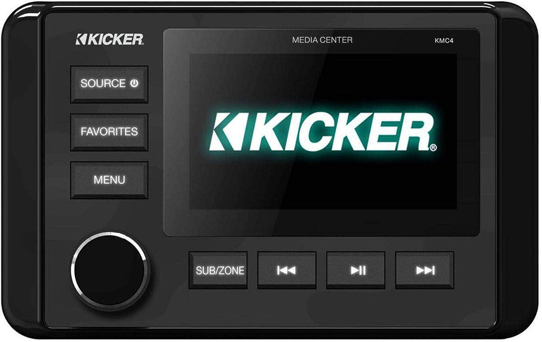 46KMC4 KICKER Marine Dual-Zone Media Center Receiver w/Bluetooth/AM/FM/USB/AUX Input - Pro Audio Center
