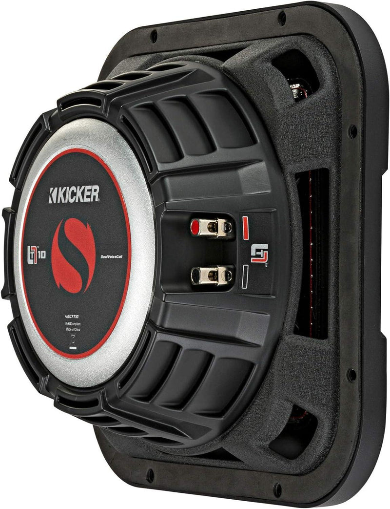 46L7T102 KICKER 10" L7T Thin Solo-Baric Square Subwoofer Sub 500W RMS 2 Ohm DVC - Pro Audio Center