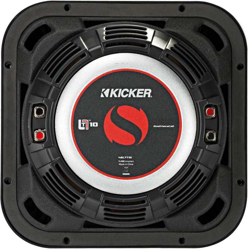 46L7T102 KICKER 10" L7T Thin Solo-Baric Square Subwoofer Sub 500W RMS 2 Ohm DVC - Pro Audio Center