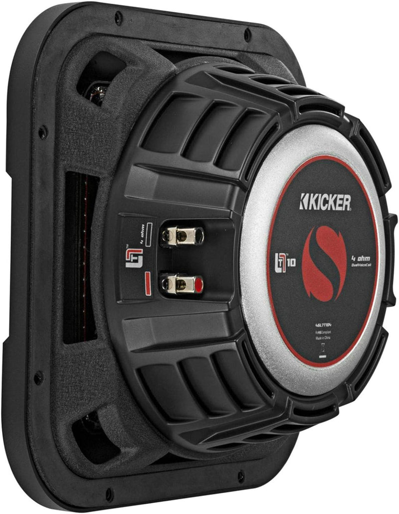46L7T104 KICKER 10" L7T Thin Solo-Baric Square Subwoofer Sub 500W RMS 4 Ohm DVC - Pro Audio Center