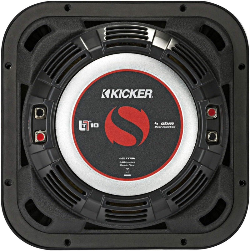 46L7T104 KICKER 10" L7T Thin Solo-Baric Square Subwoofer Sub 500W RMS 4 Ohm DVC - Pro Audio Center
