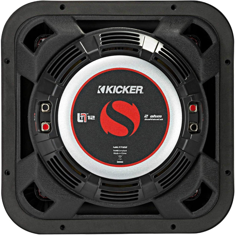 46L7T122 KICKER 12" L7T Thin Solo-Baric Square Subwoofer Sub 600W RMS 2 Ohm DVC - Pro Audio Center