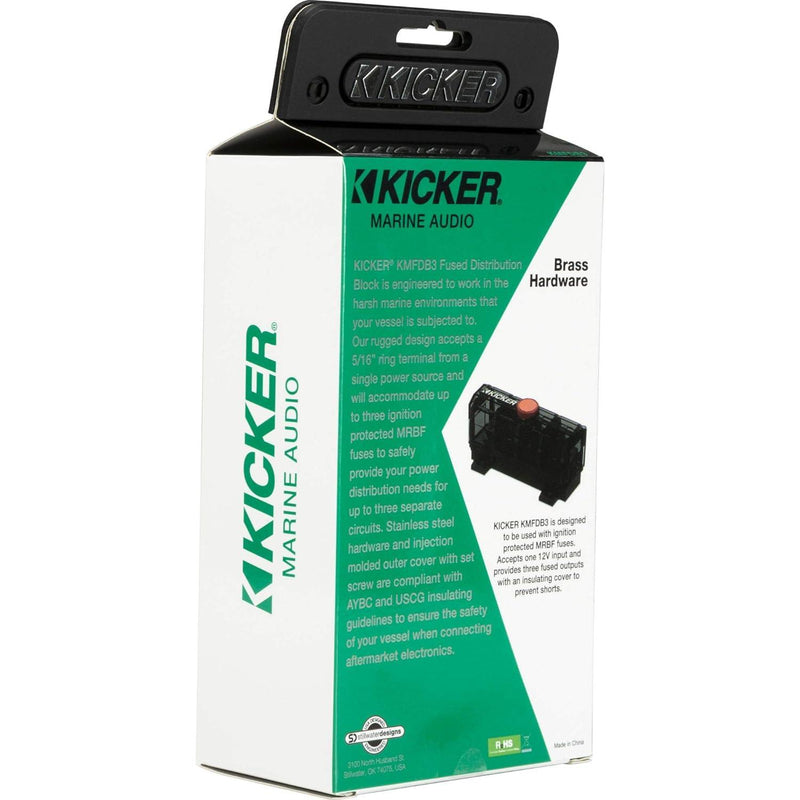 47KMFDB3 KICKER Marine Fuse Holder and Distribution Block ABYC Compliant - Pro Audio Center