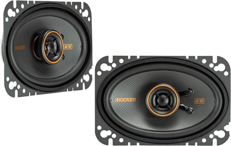 47KSC4604 KICKER KS Series 4x6 Inch Coaxial 2 Way Speakers 75W RMS 4 Ohm Car Audio (Pair) - Pro Audio Center