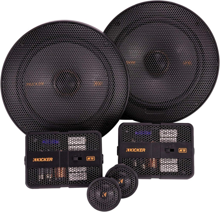47KSS6504 KICKER KS Series 6.5" 6 1/2 Inch Component Speakers 1" Inch Tweeters 125W RMS Car Audio 4 Ohm (Pair) - Pro Audio Center
