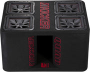 47QL7R122 KICKER Quad Box (4) 12" Solo-Baric L7R Subwoofer Loaded Enclosure Ported 2400W RMS w/Two Separate 2 Ohm Terminals - Pro Audio Center