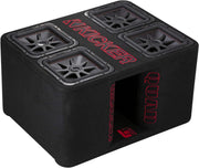 47QL7R122 KICKER Quad Box (4) 12" Solo-Baric L7R Subwoofer Loaded Enclosure Ported 2400W RMS w/Two Separate 2 Ohm Terminals - Pro Audio Center